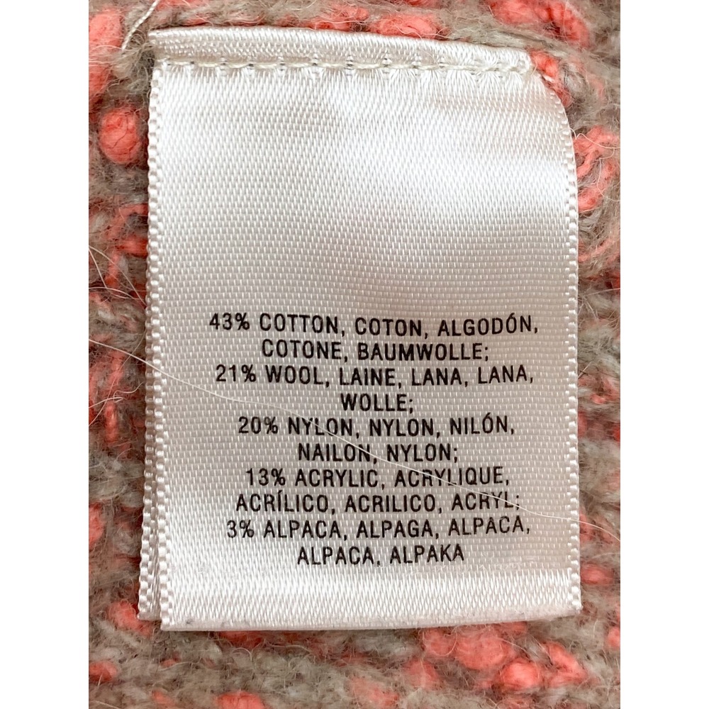Anthropologie Moth Women Sweater S Pink Asymmetrical Alpaca V Neck Textured Boho - Picture 7 of 8